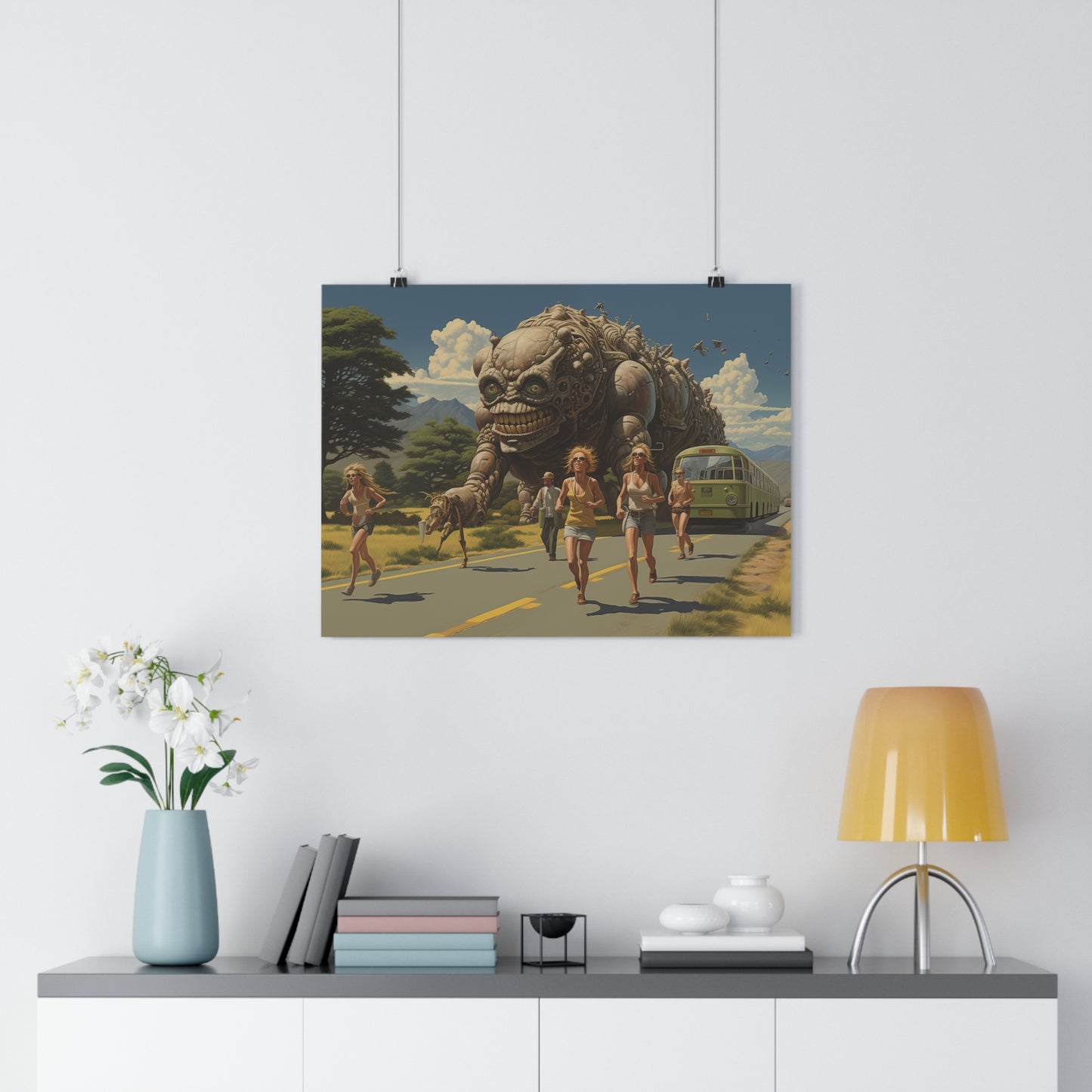 A Monster Chase in the Countryside - Giclée Art Print