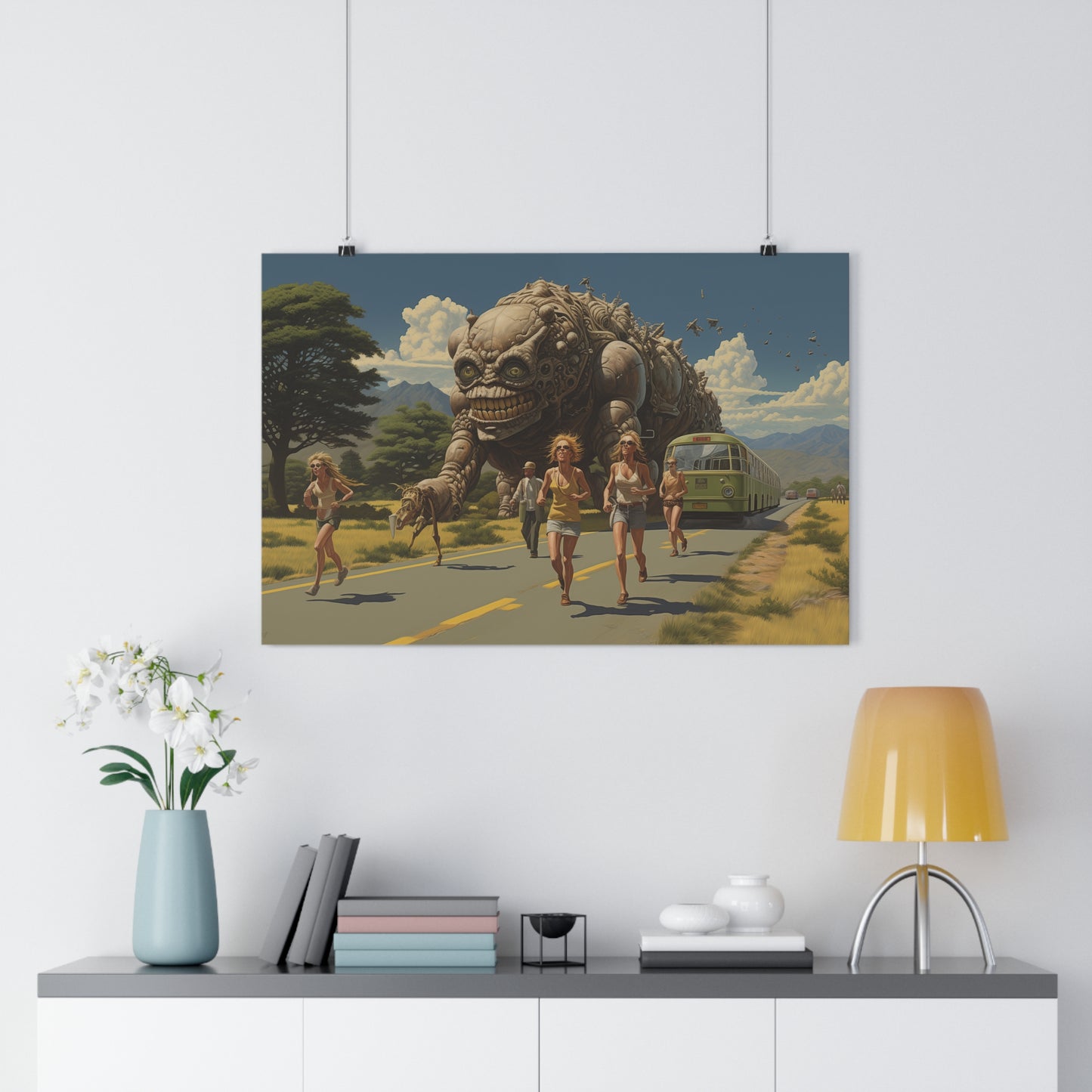 A Monster Chase in the Countryside - Giclée Art Print
