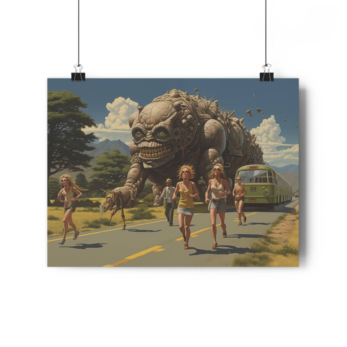 A Monster Chase in the Countryside - Giclée Art Print