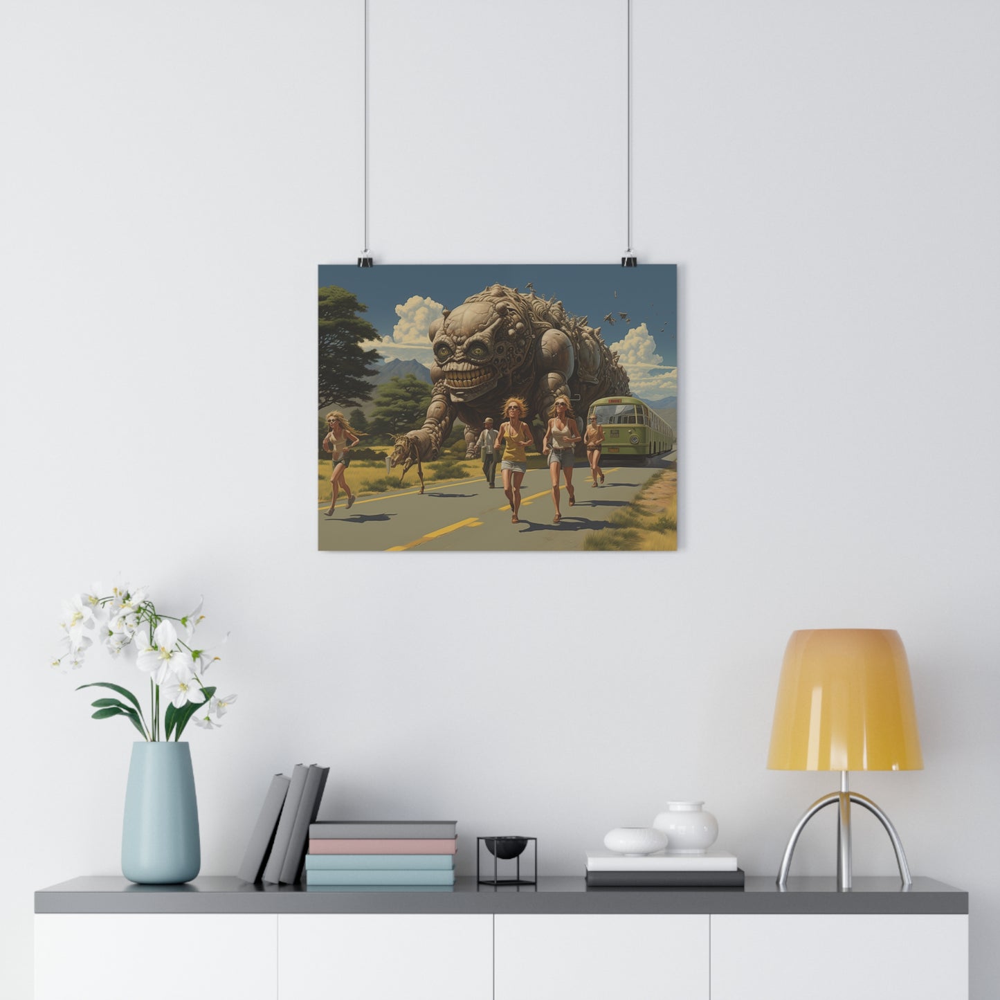 A Monster Chase in the Countryside - Giclée Art Print