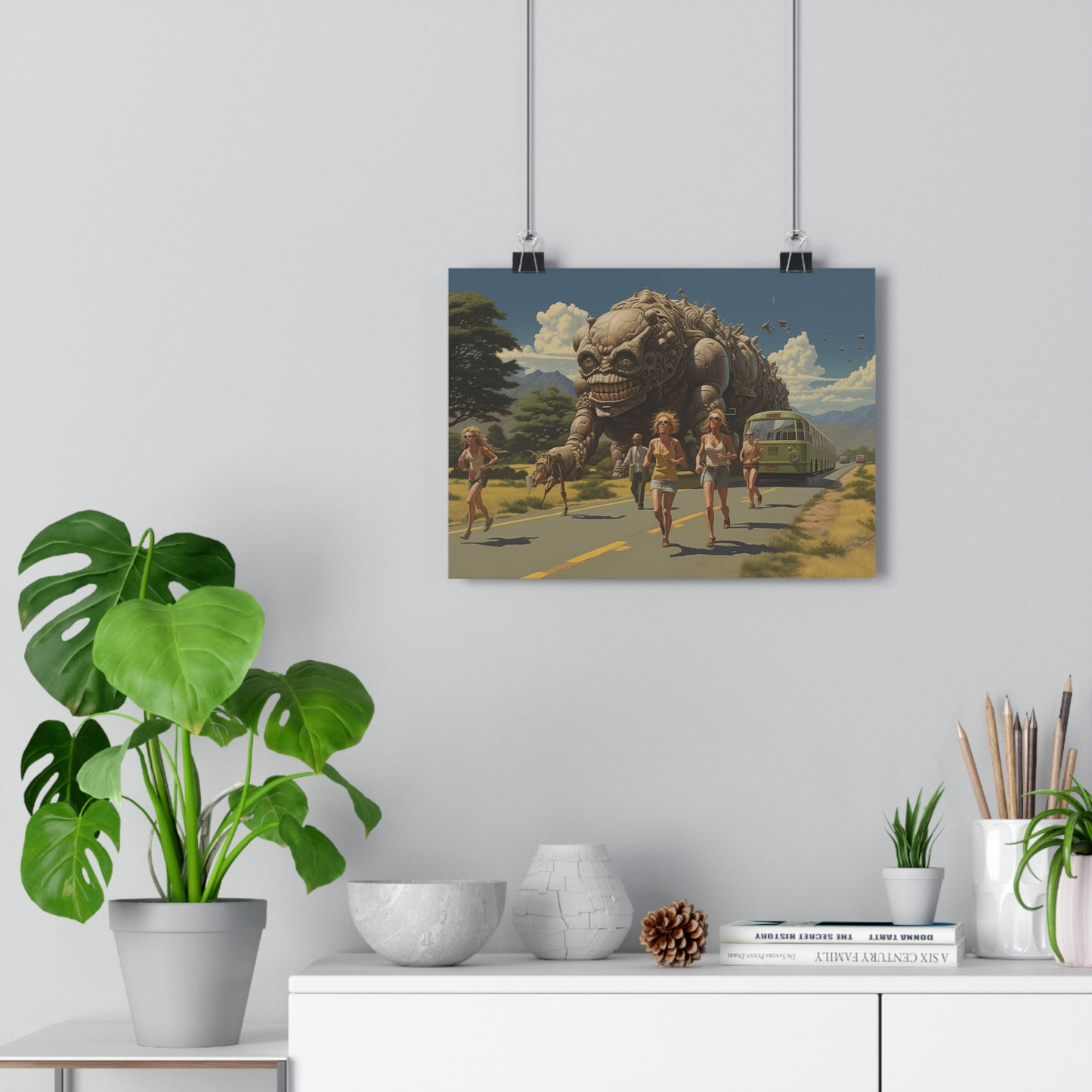 A Monster Chase in the Countryside - Giclée Art Print
