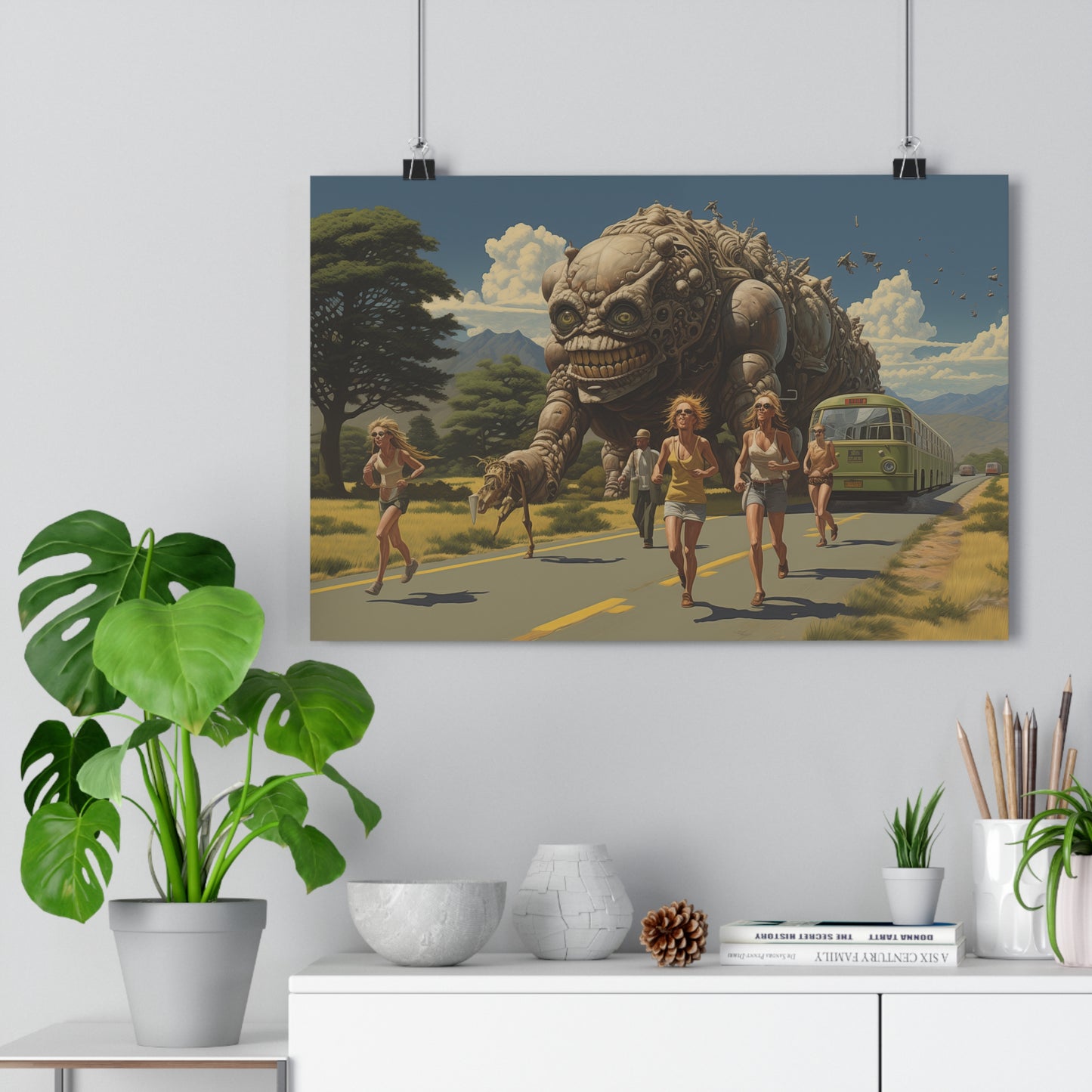 A Monster Chase in the Countryside - Giclée Art Print