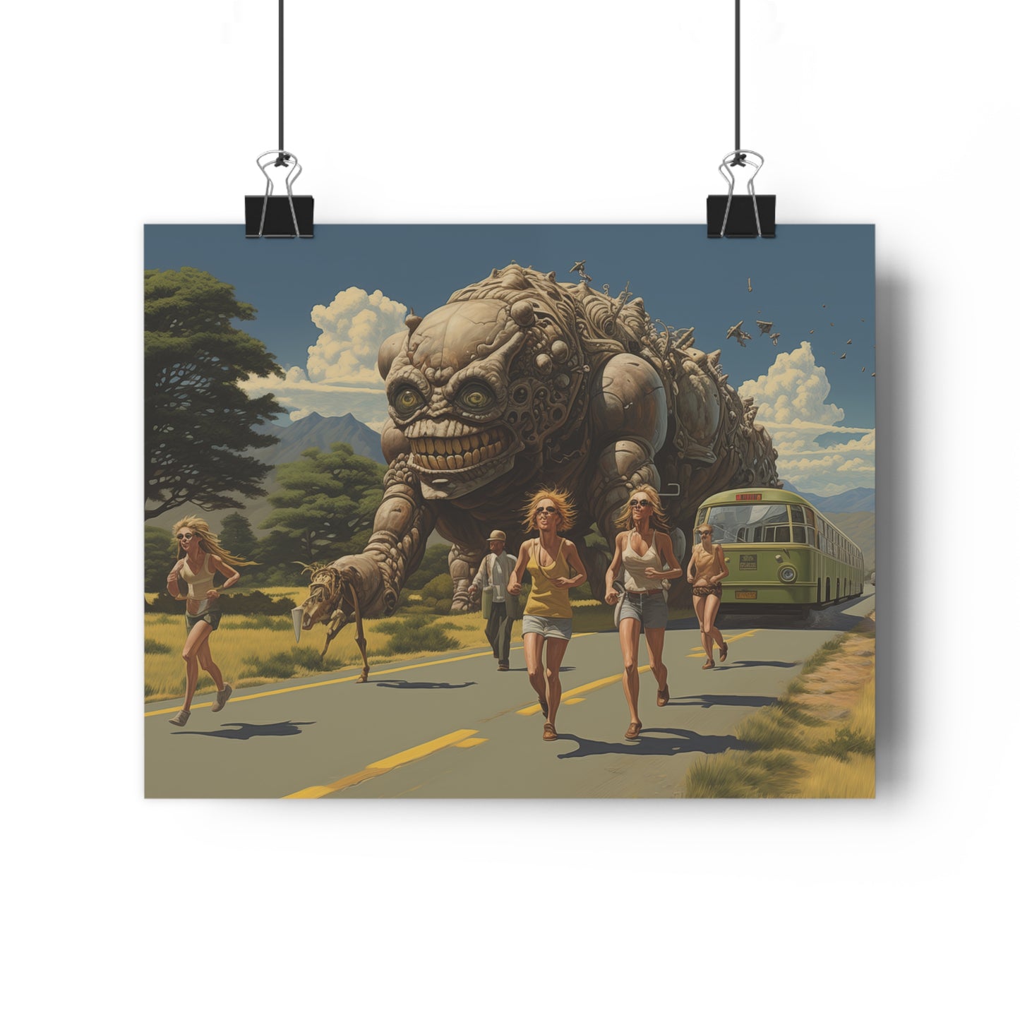 A Monster Chase in the Countryside - Giclée Art Print