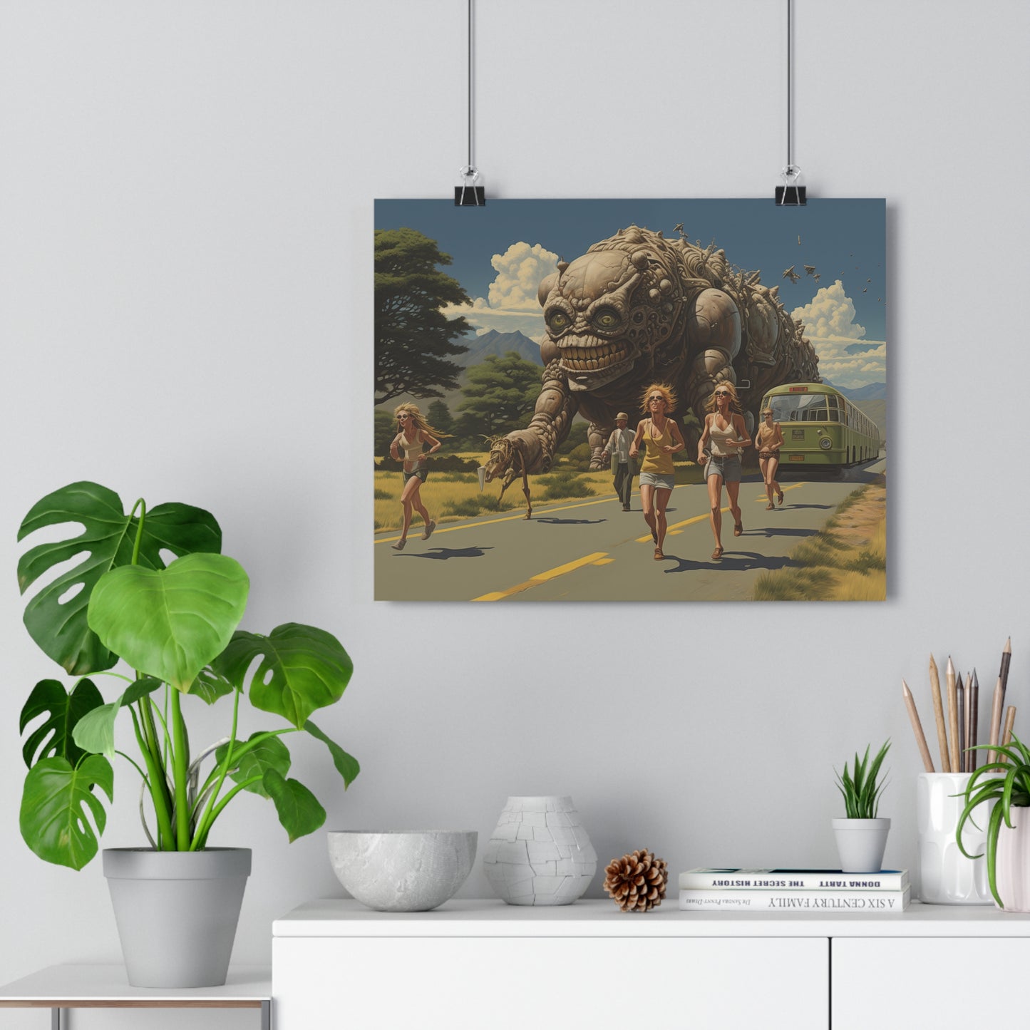 A Monster Chase in the Countryside - Giclée Art Print