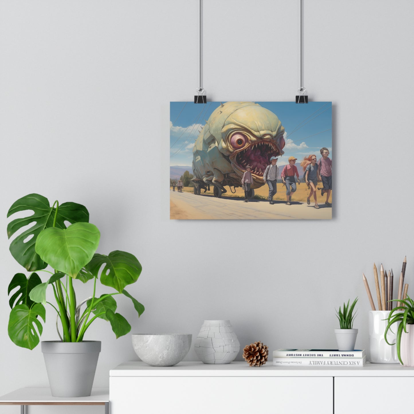 Sinister Pursuit in the Mechanized Countryside - Giclée Art Print
