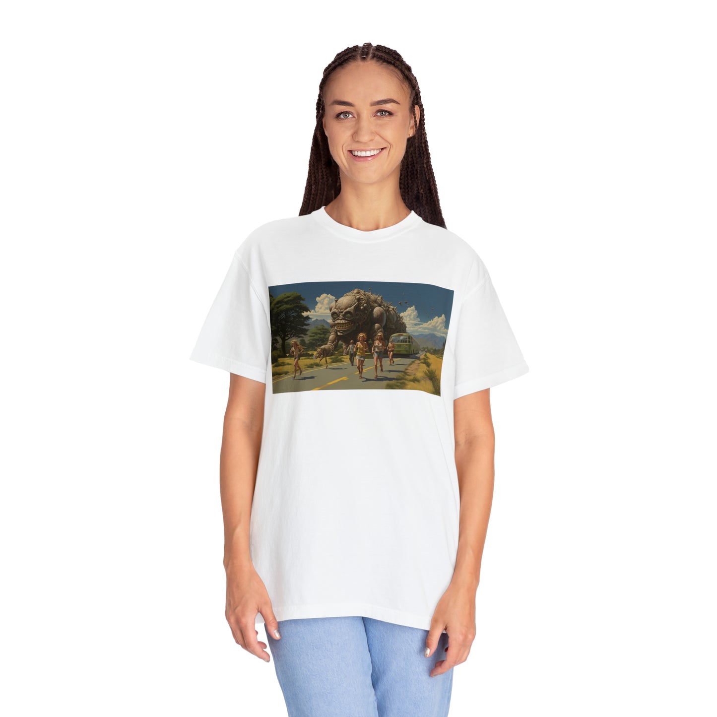 A Monster Chase in the Countryside - Unisex Garment-Dyed T-shirt