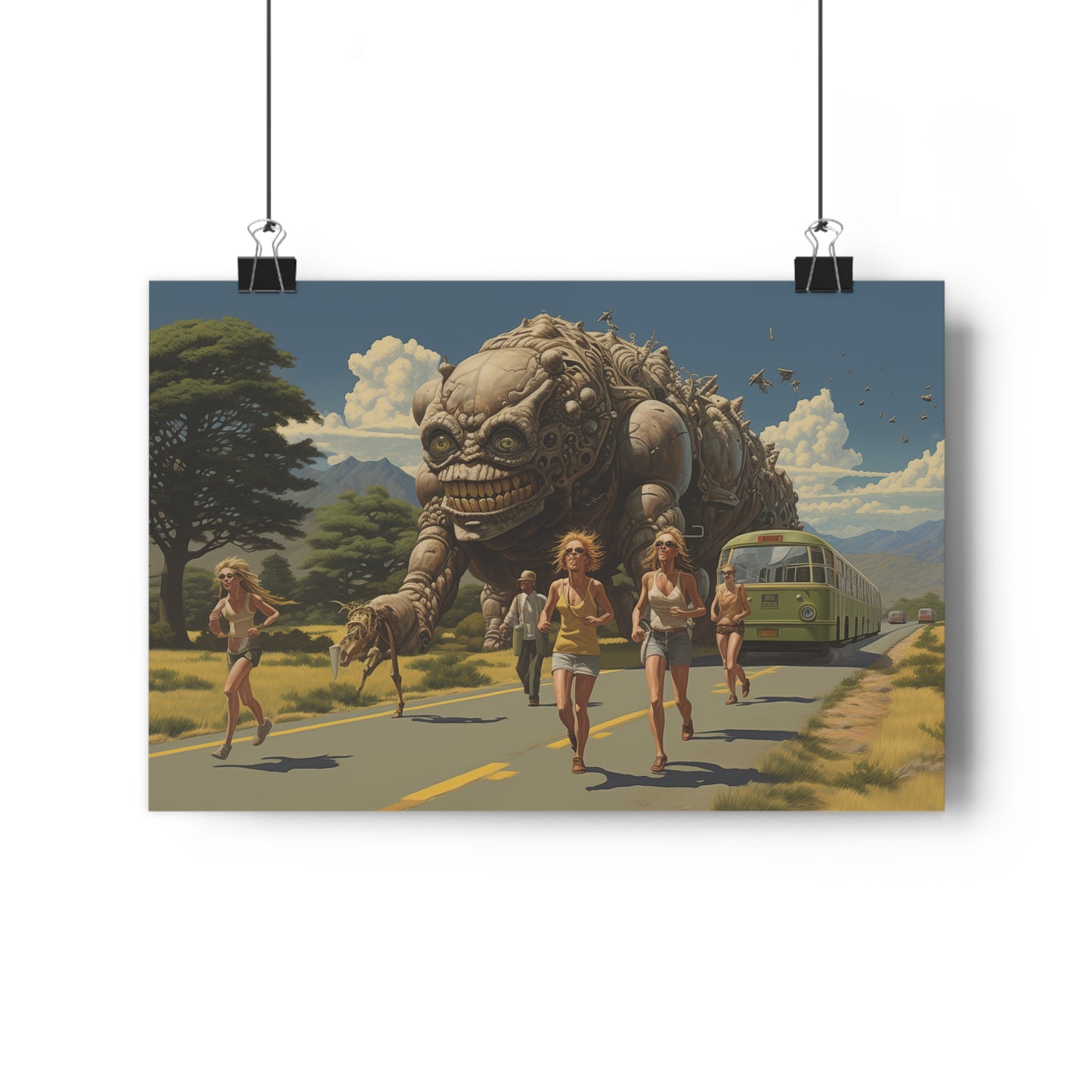 A Monster Chase in the Countryside - Giclée Art Print