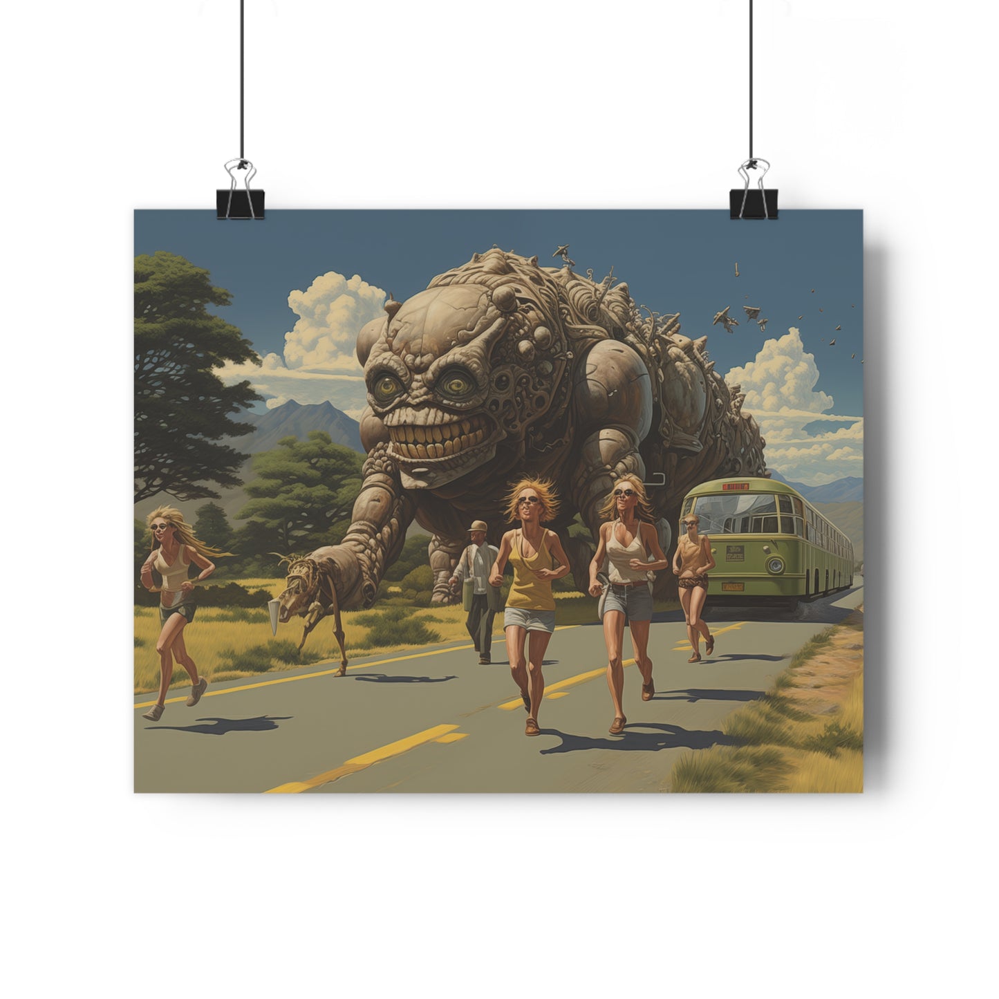 A Monster Chase in the Countryside - Giclée Art Print