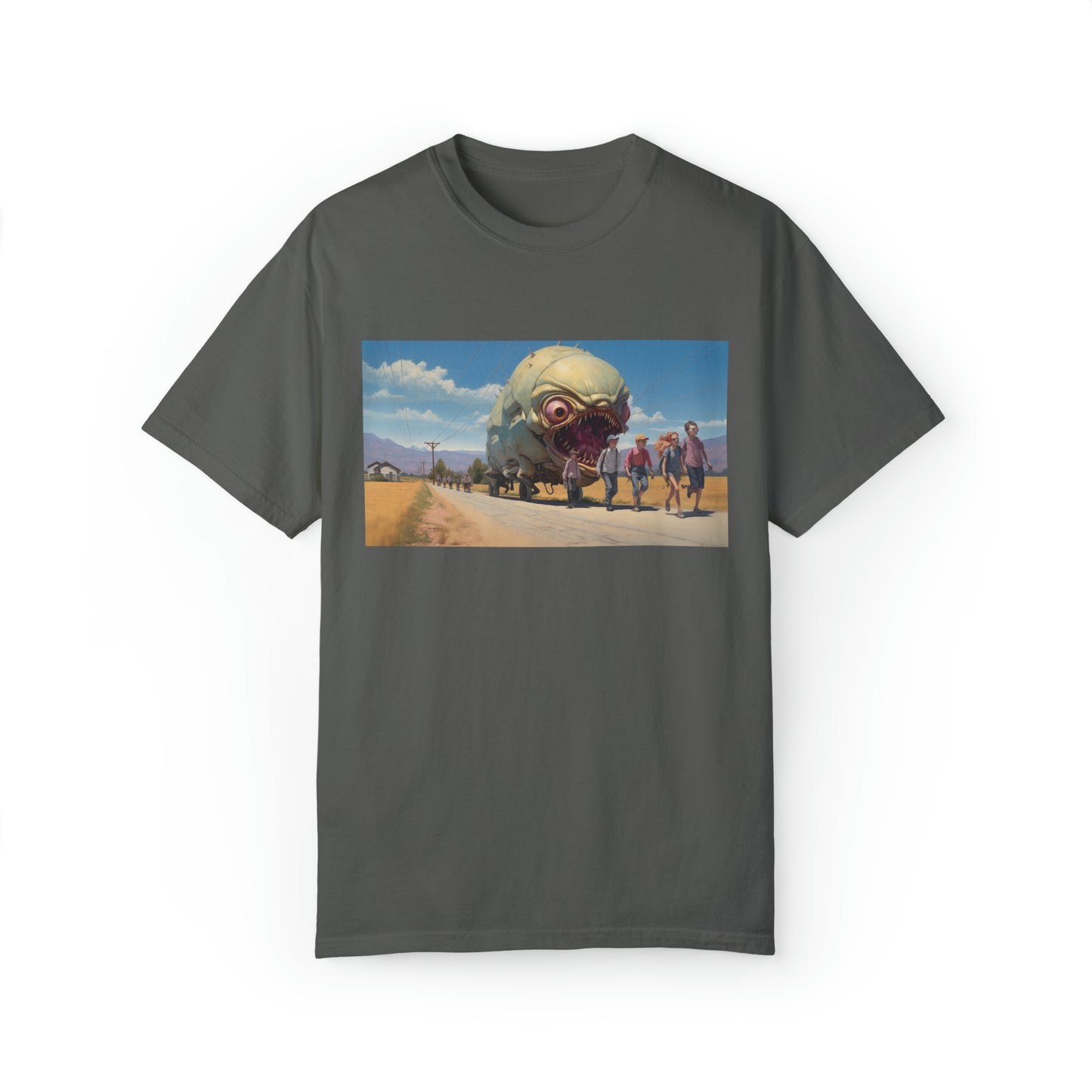 Sinister Pursuit in the Mechanized Countryside - Unisex Garment-Dyed T-shirt