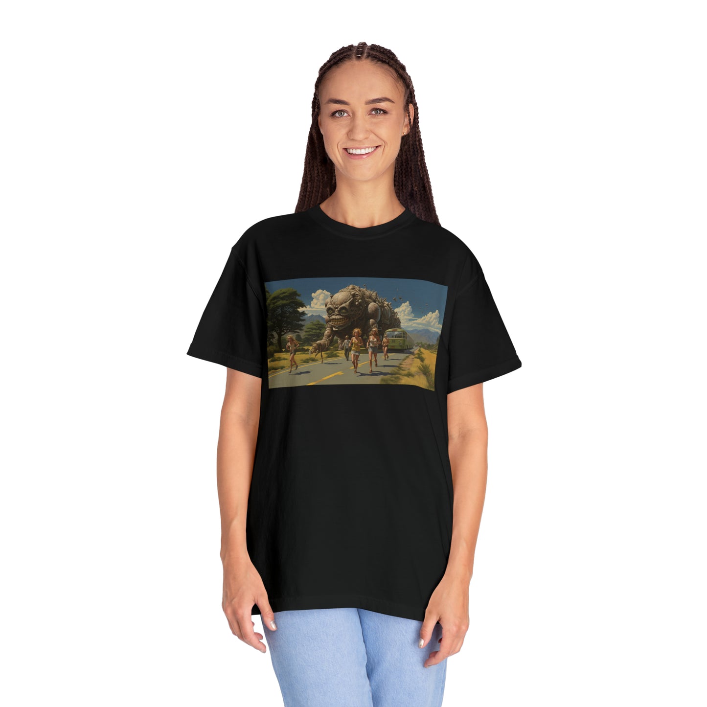 A Monster Chase in the Countryside - Unisex Garment-Dyed T-shirt