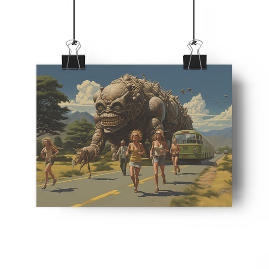 A Monster Chase in the Countryside - Giclée Art Print