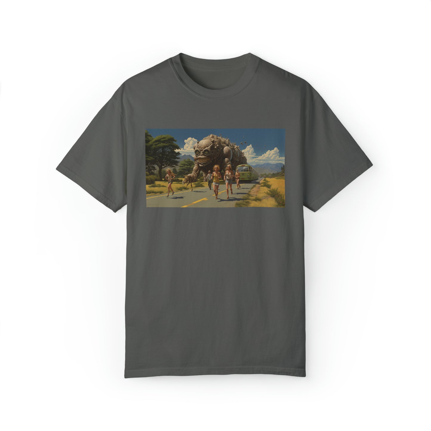 A Monster Chase in the Countryside - Unisex Garment-Dyed T-shirt