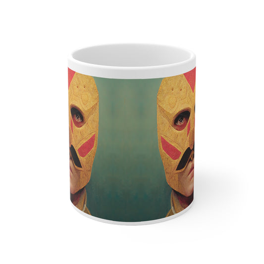 Aztec Warrior Lucha Libre Mug - Ceramic Mug 11oz