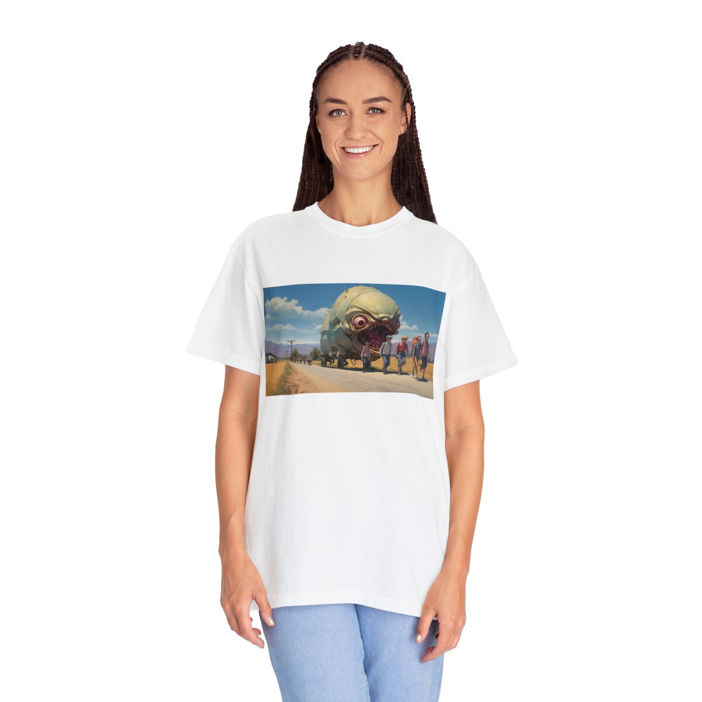 Sinister Pursuit in the Mechanized Countryside - Unisex Garment-Dyed T-shirt