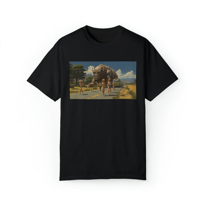 A Monster Chase in the Countryside - Unisex Garment-Dyed T-shirt