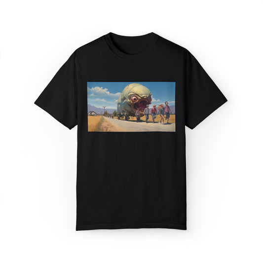 Sinister Pursuit in the Mechanized Countryside - Unisex Garment-Dyed T-shirt