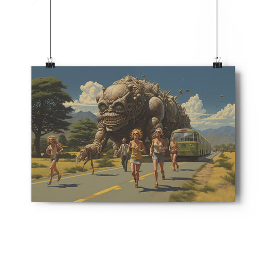 A Monster Chase in the Countryside - Giclée Art Print