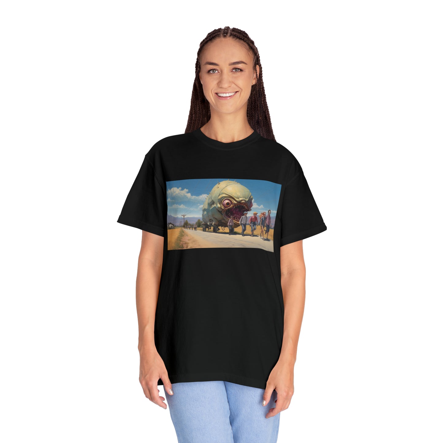 Sinister Pursuit in the Mechanized Countryside - Unisex Garment-Dyed T-shirt